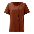 thumbnail image 4 of T-Shirts For Women Casual Loose Linen Plus Size Daily Boho Tanic T Shirt Blouse Tops Womens Tops, 4 of 7