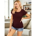 thumbnail image 4 of Yawrut Women's Short Sleeve Side Pleated Waist Classic Maternity T-shirt, 4 of 5