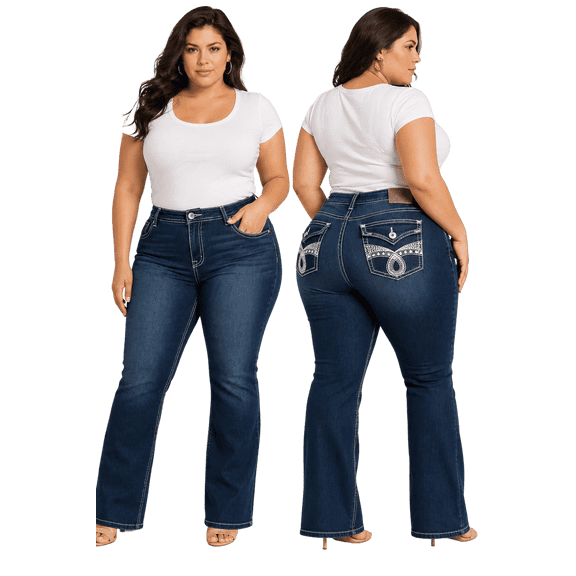 jack david womens plus size jeans stretchy blue denim jean pants
