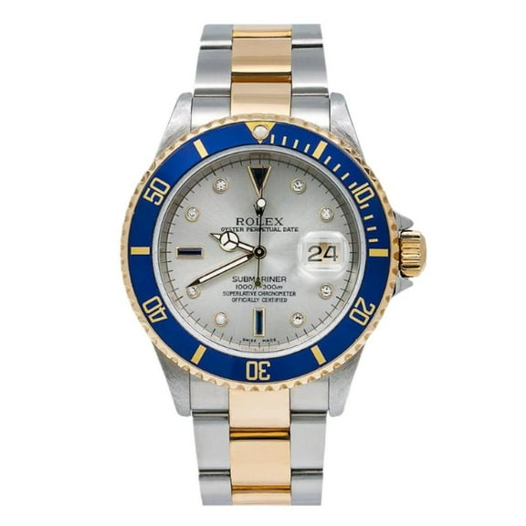 Pre-Owned Rolex Submariner Date 16613 40MM Silver Dial With Two Tone Bracelet