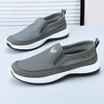 thumbnail image 5 of XIMIN Men's Slip-On Mesh Orthopedic Sneakers Platform Walking Shoes Sports Loafers Boat Shoes Casual Comfy Non-Slip Breathable Hiking Working Footwear (42, Gray), 5 of 7