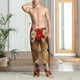 thumbnail image 2 of Balery White And Red Daisy Cow Pantalones de pijama para hombre, pijama ultraligero, pantalón de descanso-Small, 2 of 6