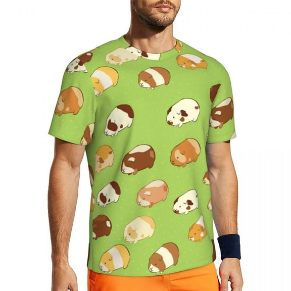 T Shirt For Men Guinea Pig Gym T-Shirt Funny Animal Print Novelty T-Shirts Male Funny Tshirt Summer