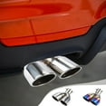 thumbnail image 7 of Dual Exhaust Tips, Stainless Steel Double Outlet Car Muffler Tail Tip Exhaust Curved Type Tailpipe Tip 7.48*6.5*2.76in Inlet Bolt-on Exhaust Tip Bevel Port (Multicolor), 7 of 7