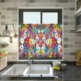 thumbnail image 4 of Yayeee Kitchen Curtains Tier Pair Light Filtering 27"x24" Rod Pocket Short Cafe Window Panel, Whimsical Floral, 4 of 7