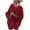 Red, variant on IROINNID Womens Sweater Round Neckline Pullover Sweater Solid Color Comfy Mid-Length Long Sleeve Sweater Bat Plus Size Sweater
