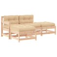 thumbnail image 6 of vidaXL Patio Lounge Set with Cushions Outdoor Furniture 4 Piece Solid Wood, 6 of 20