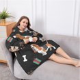 thumbnail image 5 of Oversized Wearable Blanket Hoodie,Basset Hounds with Bones and Presents Sherpa Blanket Hoodie with Super Pockets,Super Warm Fuzzy Pullover for Women & Men, 5 of 6