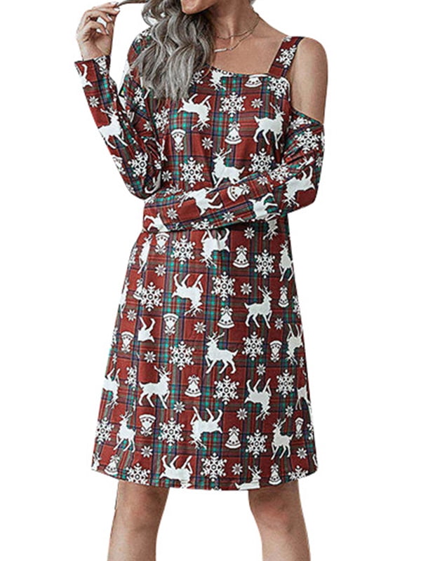 womens plaid christmas dress