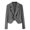 Dark Gray, variant on Women's Double Breasted Blazer Long Sleeve Lapel Collar Short Jacket Formal Office Work Suit Trendy Button Front Crop Outerwear Navy Women Top