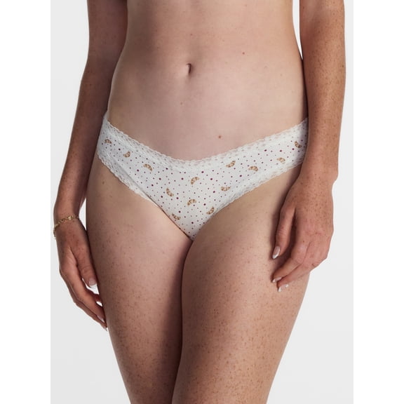 No Boundaries Cotton Blend Lace Hi Cut Bikini Panties, Women's XS-XXXL