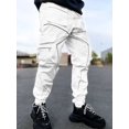 thumbnail image 5 of Pantalones cargo negros multibolsillos para hombre, estilo hip hop, para senderismo al aire libre, color blanco, talla grande, estilo Y2k, estilo emo oversize, 5 of 5