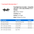 thumbnail image 2 of Front Right Strut Assembly - Compatible with 2014 - 2016 Jeep Cherokee 2.4L 4-Cylinder 2015, 2 of 2