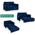 Muumblus 54" Pull Out Sleeper Sofa, Modern Velvet Convertible Loveseat Sleeper with Pull Out Bed