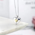 thumbnail image 4 of Gem Stone King Keren Hanan 0.13 Ct Round Blue Sapphire 18K Yellow Gold Plated Silver 2 Heart Love Treasure Pendant Necklace for Women With Chain, 4 of 5