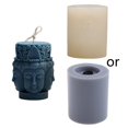 thumbnail image 3 of Estatua de Buda 3d molde de silicona para hacer velas hecho a mano moldes de jabón polímero bricolaje, Buda de tres caras Feliz Sencillez, 3 of 5