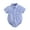 Blue, variant on Boys' Gingham Romper Short Sleeve Button-Down Shirt Bodysuit with Pocket,12-18 Months