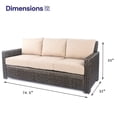 thumbnail image 2 of Krikacy Outdoor Wicker 3-Seater Sofa All-Weather HDPE Wide-Seated Furniture w/Thick Cushions, Beige, 2 of 6