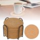 thumbnail image 5 of Posavasos de madera para bebidas con soporte, protección de mesa, esencial de cocina, posavasos para tazas, para restaurante en casa, inauguración de redondo Gloria portavasos, 5 of 9