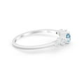 thumbnail image 2 of Petite Dainty Fashion Round Ring Aquamarine CZ 925 Sterling Silver Size 5, 2 of 7