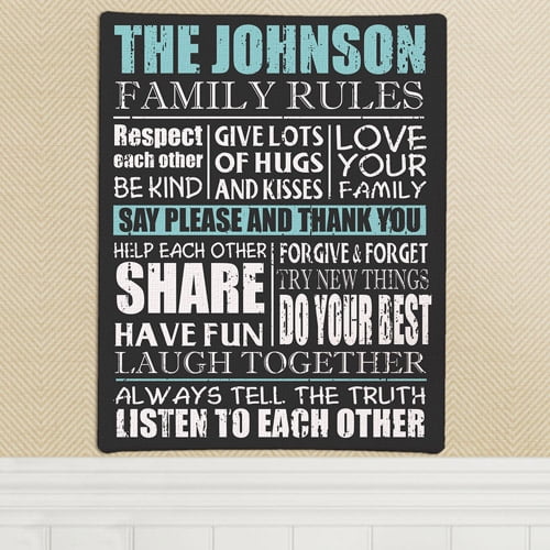 Personalized Family Rules Canvas Walmart Com Walmart Com