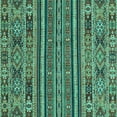 thumbnail image 1 of Ahgly Company Indoor Square Abstract Turquoise Blue Modern Area Rugs, 4' Square, 1 of 4