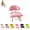 Pink, variant on Rolling Low Stool with Backrest, 360° Swivel Roller Chair, Comfortable and Mobile, Perfect for Home, Office, Garage, Shop