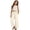Beige, variant on Classic Solid Color Casual Pants Girls Boys Kids Trousers with Elastic Waist Play Clothes