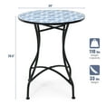 thumbnail image 3 of Topbuy 28.5" Patio Mosaic Round Bistro Metal Table with Heavy-Duty Steel Frame&Ceramic Tile Tabletop for Outdoor Garden Deck Backyard, 3 of 7