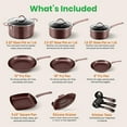 thumbnail image 2 of NutriChef 20-Pc. Nonstick Kitchen PTFE/PFOA/PFOS-Free Heat Resistant Silicone Handles Cookware Bakeware Set w/Saucepan, Brown-NCCW20SBR, Brown, 2 of 9