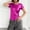Hot Pink, variant on Women Short Sleeve Base Tops Solid Crew Neck Slim Cutting Inner Wear Multi Season Casual Matching Ladies Garment