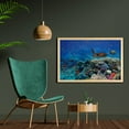 thumbnail image 2 of Fish Wall Art with Frame, Exotic Fish and Turtle in Fresh Water on Stony Corals Bio Diversity Wild Life Photo, Printed Fabric Poster for Bathroom Living Room, 35" x 23", Multicolor, by Ambesonne, 2 of 2