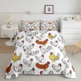 thumbnail image 2 of Erosebridal Colorful Chicken Bedding King Comforter Set, Farm Animal Down Comforter, Rustic Rooster Room Decor, Reversible 3 Pieces, 2 of 7