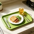 thumbnail image 2 of Plastic Fast Food Tray, 16.9In X 11.8In Restaurant Serving Trays with Handles, Rectangular Cafeteria Tray for Coffee, Parties, Lunch Table, Kitchen, Non Skid, 2 of 6