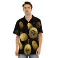 thumbnail image 3 of Camisas de playa con estampado 3D de Bitcoin para hombre, camisas de manga corta con botones, estilo hawaiano, blusas casuales para hombre, 3 of 5