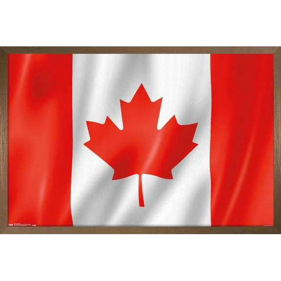 Canada - Flag Wall Poster, 14.725" x 22.375" Framed