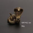 thumbnail image 2 of Lefu Mini Brass Snake Statue Ornament Miniature Figurines Home Office, 2 of 7