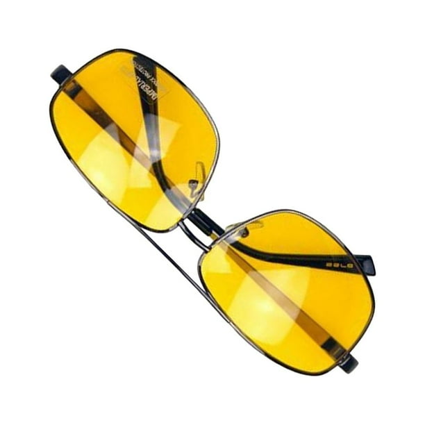 Gafas de sol con montura metálica polarizada diseñadas para conducción nocturna. Mejoran la visión y reducen el deslumbramiento con protección UV400.