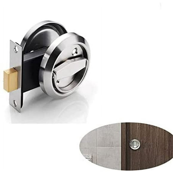 Joywei Poignées de Porte Encastrées en Acier Inoxydable 304, Serrure de Porte Cachée, Fond de Tv Mur Porte Cachée Poignée de Porte Dissimulée avec Serrure