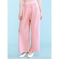 thumbnail image 4 of Made by Johnny Women's Pleated Wide Leg Pants with Elastic Waist Band L PINK, 4 of 6