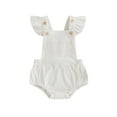 thumbnail image 2 of Musuos Baby Girl Summer Overalls Romper 3M 6M 12M 18M Solid Color Corduroy Ruffles Jumpsuit Newborn Infant Cute Clothes, 2 of 8