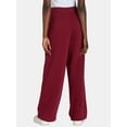 thumbnail image 4 of No Boundaries Soft Fleece Wide Leg Pants, 30” Inseam, 1 or 2-Pack, Women’s XXS-4X, 4 of 5