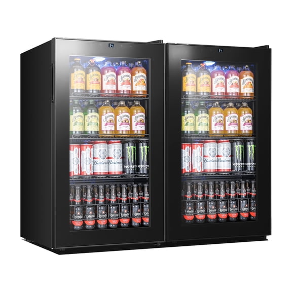 Yeego Beverage Cooler, 272 Cans Beverage Refrigerator with Glass Door for Home/Bar/Office, 2 Pack