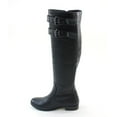 thumbnail image 2 of Double Buckles Knee High Low Heel Riding Women's Vegan Boots - 5.5, 2 of 5