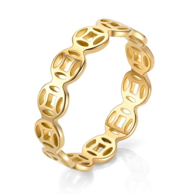 1 Pcs Titanium Steel Chain Fashion Minimalist And Atmospheric Womens Ring Polishing Ring