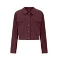 thumbnail image 2 of PFRNLF No Boundaries Fall Jackets for Women Cropped Corduroy Shacket Trendy Button Long Sleeve Coats, 2 of 7