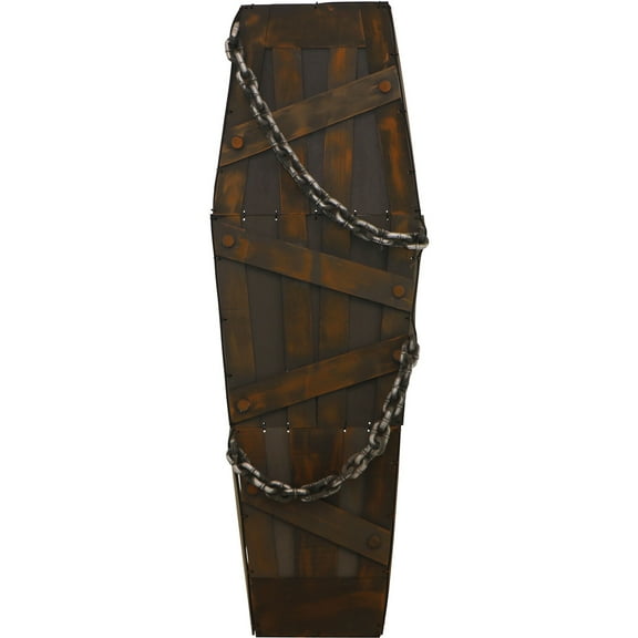 Haunted Hill Farm 5 ft Coffin the Animatronic Shaking Casket, Indoor Halloween Decoration, Red LED Lights, Battery-Operated, HHDCOFF-1LSA