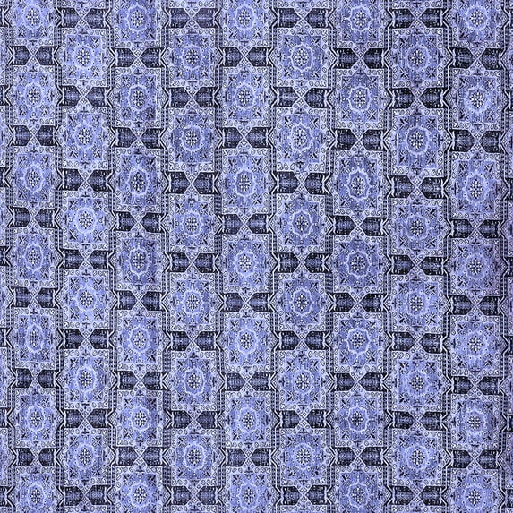 Ahgly Company Indoor Square Abstract Blue Modern Area Rugs, 5' Square