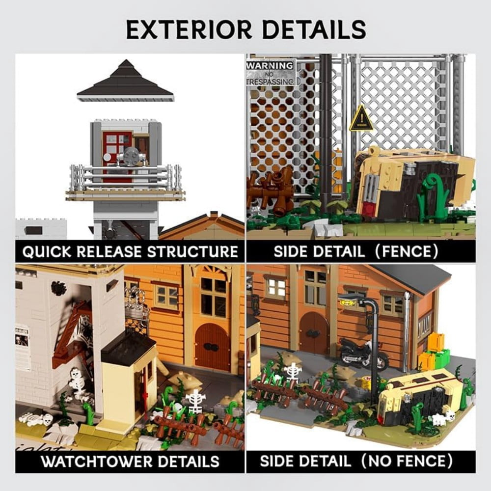 Miniature Post-apocalyptic Prison Building Model Kit - 2288 Pieces, Suitable for Adults 18+, Premium DIY Collectible Gift