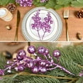 thumbnail image 3 of DearHouse 16 Pack Christmas Glitter Berries Stems, 7.8Inch Artificial Christmas Picks for Christmas Tree Ornaments, DIY Xmas Wreath, Crafts, Holiday and Home Decor (Light Purple), 3 of 7